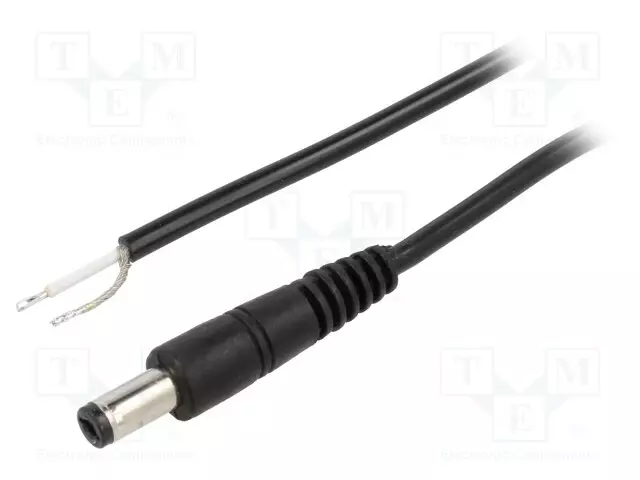 KAAPELI - 1X0,5MM2 - JOHDOT,DC 5,5/2,1 LIITIN - SUORA - MUSTA - 0,5M - DC virtakaapelit - P21-TT-C050-050BK - 1