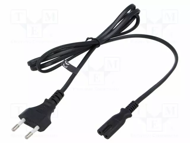 KAAPELI - 2X0,75MM2 - CEE 7/16 (C) PISTOKE,IEC C7 NAARAS-PVC - Tietokone- ja laitejohdot - POSAC-C7EU15BK - 1