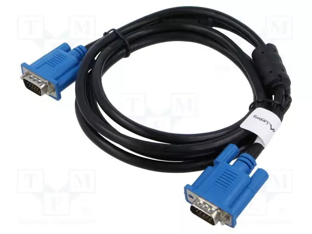 KAAPELI - D-SUB 15PIN HD-PISTOKE,MOLEMMIN PUOLIN - TUPLASUOJATTU - HDMI, DVI, DisplayPort johdot - CA-VGAC10CU-0018BK - 1