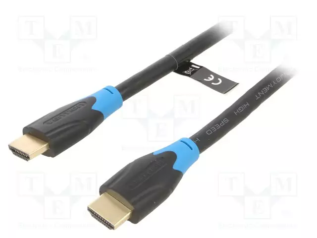 KAAPELI - HDMI-PISTOKE,MOLEMMIN PUOLIN - PVC - HDMI 1.4 - 8M - MUSTA - HDMI, DVI, DisplayPort johdot - AACBK - 1