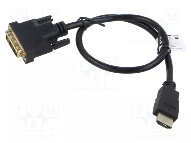 KAAPELI - DVI-D (18+1) PISTOKE,HDMI-PISTOKE - 0,5M - MUSTA - 30AWG - HDMI, DVI, DisplayPort johdot - CA-HDDV10CC-0005BK - 1