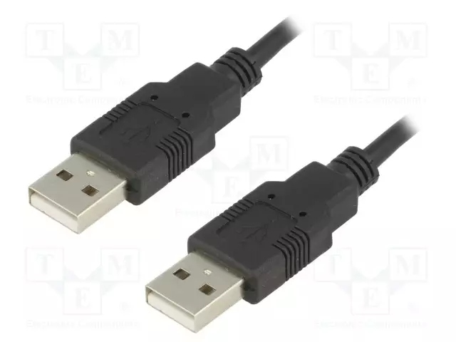 KAAPELI - USB 2.0 - USB A PISTOKE,MOLEMMIN PUOLIN - 5M - MUSTA - CU - USB kaapelit ja adapterit - CAB-USBAA5-BK - 1