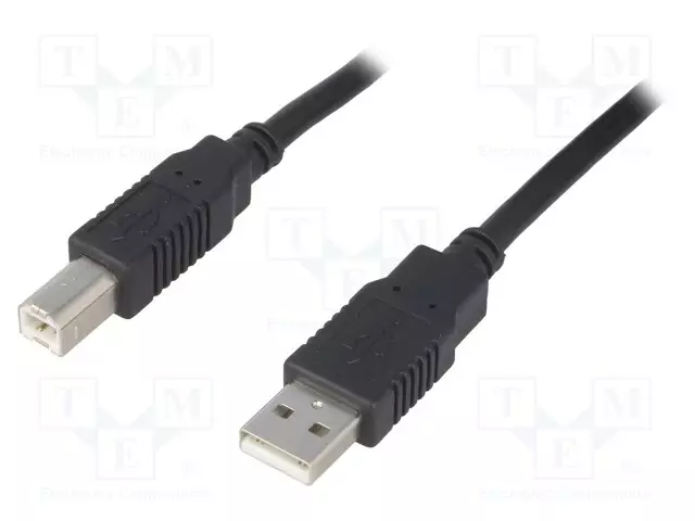 KAAPELI - USB 2.0 - USB A PISTOKE,USB B PISTOKE - 1,8M - MUSTA - CCA - USB kaapelit ja adapterit - CAB-USB2AB1.8-BK - 1