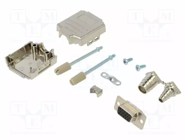 D-SUB LIITIN HD - PIN: 15 - PISTOKE - NAARAS - JUOTETTAVA - JOHTOON - D liittimet - DTPK09-M-HDS15-K - 1