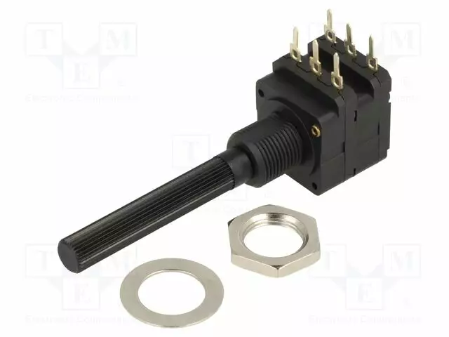 POTENTIOMETRI: AKSIAALINEN - YKSIKIERROS - 10KOHM - 200MW - THT - 6MM - Hiilipotentiometrit - 6PSI-10K - 1