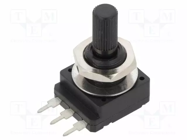 POTENTIOMETRI: AKSIAALINEN - YKSIKIERROS - 1KOHM - 60MW - PCB - 6MM - MUOVI - Hiilipotentiometrit - 16PMI-1K - 1