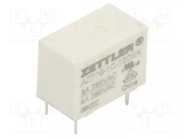 RELE - SPDT - UKELAN: 12VDC - 5A - 3A/250VAC - AZ770 - Pienoisreleet - AZ770-1C-12DEK - 1