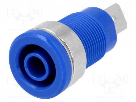 LABORATORY CONNECTOR: 4MM BANANA - SOCKET - 1KV - 32A - BLUE - ON PANEL - Banaanijatkoliittimet - SEB6452-BL - 1
