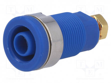 LABORATORY CONNECTOR: 4MM BANANA - SOCKET - 32A - BLUE - GOLD-PLATED - Banaanijatkoliittimet - SEB6445AU-BL - 1