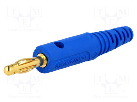 LABORATORY CONNECTOR: 4MM BANANA - PLUG - 32A - 33VAC - 70VDC - BLUE - Banaaniliittimet 4mm - FK8LAU-BL - 1