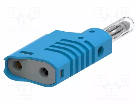 LABORATORY CONNECTOR: 4MM BANANA - PLUG - 36A - 30VAC - 60VDC - BLUE - Banaaniliittimet 4mm - PJP1086-BL - 1
