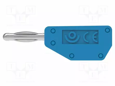 LABORATORY CONNECTOR: 2MM BANANA - PLUG - 10A - 30VAC - 60VDC - BLUE - Banaaniliittimet 2mm - PJP215-BL - 1