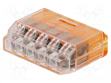 PIKALIITIN - QLX - 20A - 300V - JOUSIPURISTIN - LIITOKSET: KUPARI - 12MM - WAGO ja muut pikaliittimet - QLX5-OCL - 1