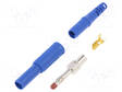 LABORATORY CONNECTOR: 4MM BANANA - PLUG - 32A - 1KVDC - BLUE - 2.5MM2 - Banaaniliittimet 4mm - SFK30SNIOK-BL - 1