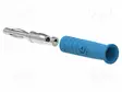 LABORATORY CONNECTOR: 2MM BANANA - PLUG - 10A - 30VAC - 60VDC - BLUE - Banaaniliittimet 2mm - PJP211-BL - 2