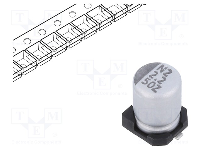 ELEKTROLYYTTIKONDENSAATTORI - LOW ESR - SMD - 2,2UF - Elektrolyyttikondensaattorit - vaaka - ZSC00AB2R21HARL - 1