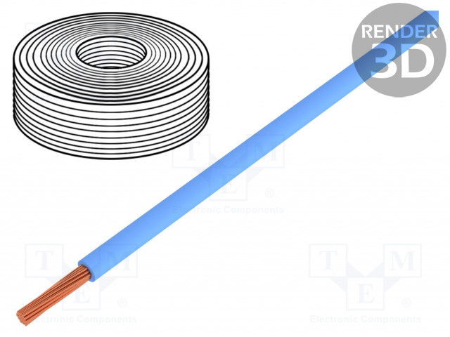 JOHTO - H05Z-K - CU - 1MM2 - FRNC - SININEN - 300V,500V - LUOKKA: 5 - Yksisäikeiset asennuskaapelit - H05Z-K90-1X1BL - 1