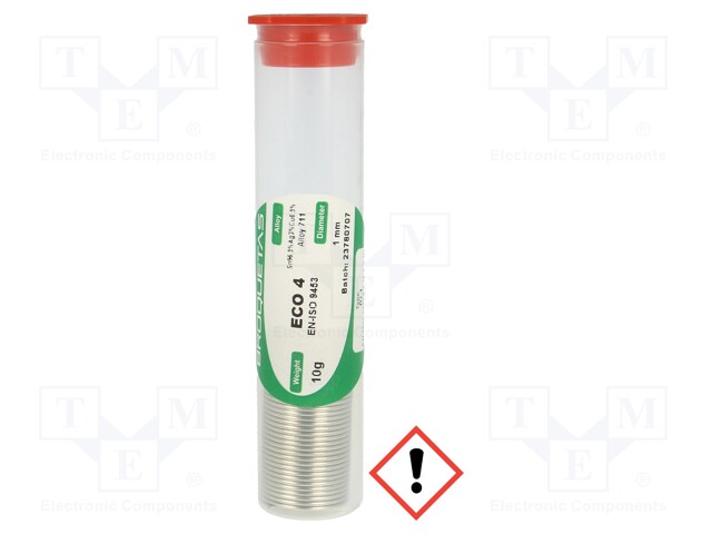 LYIJYTÖN TINA - SN96,5AG3CU0,5 - 1MM - 10G - KELA - 217÷220°C - Juotostinat ja muut juotosaineet - ECO4-1010FL - 1