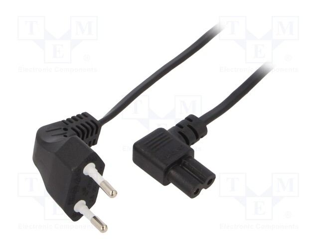 KAAPELI - 2X0,5MM2 - PVC - 1M - MUSTA - 2,5A - 250V - CABLEXPERT - Tietokone- ja laitejohdot - PC-184L - 1