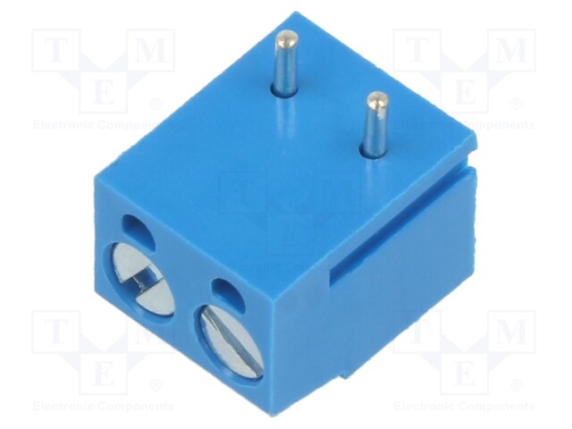 LIITIN: KYTKENTÄRIMA PIIRILEVYLLE - PURISTUS - SUORA - PCB - TINATTU - Riviliittimet piirilevylle - XY300RA-2P-5.0-BL - 1