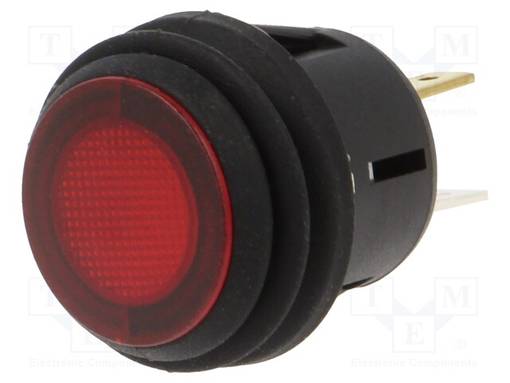 PAINOKYTKIN - AS: 2 - SPST - 20A/14VDC - PUNAINEN - VALAISTUS: LED - Anturikytkimet - PB-1A-DC-2-RIL - 1
