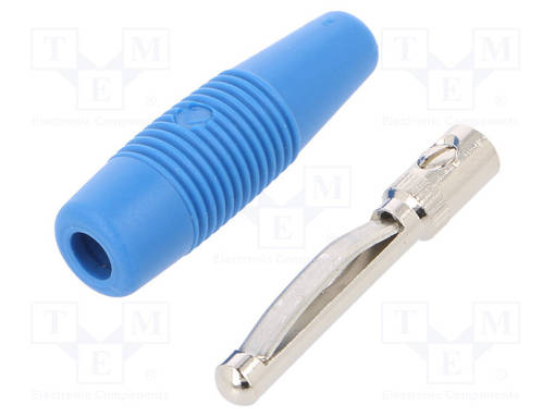 LABORATORY CONNECTOR: 4MM BANANA - PLUG - 16A - 60VDC - BLUE - 3MOHM - Banaaniliittimet 4mm - VON20BL - 1