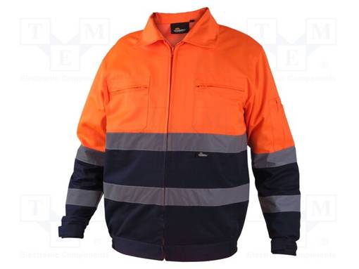 TYÖTAKKI - KOKO: XXXL - ORANSSI-TUMMANSININEN - VAROITUSNAUHA - Työ- ja suojavaatteet - VWVWTC06-BONXXXL - 1