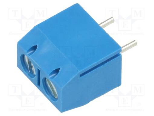 LIITIN: KYTKENTÄRIMA PIIRILEVYLLE - PURISTUS - 90° KULMA - PCB - Riviliittimet piirilevylle - XY301VA-2P-5.0-BL - 1