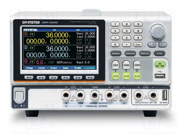 LABORATORY POWER SUPPLY: PROGRAMMABLE - MULTI-CHANNEL - CH: 3 - 0÷5A - Laboratorioteholähteet - GPP-3650L - 1
