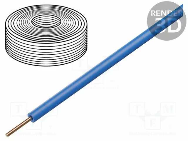 JOHTO - H05V-U - 0,5MM2 - RAUTACU - PVC - SININEN - 300V,500V - Monisäikeiset asennuskaapelit - H05V-U-050-BL - 1