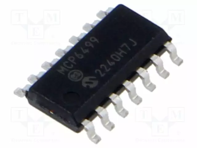 OPERAATIOVAHVISTIN - 30MHZ - CH: 4 - 1,8÷5,5VDC - SO14 - ILEPO: 2MA - Operaatiovahvistimet - SMD - MCP6499-ESL - 1