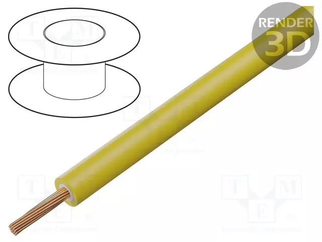 JOHTO - CU - 0,4MM2 - PVC - KAKSINKERTAINEN - KELTAINEN - 1000V - Yksisäikeiset asennuskaapelit - PJP-9002-YL - 1