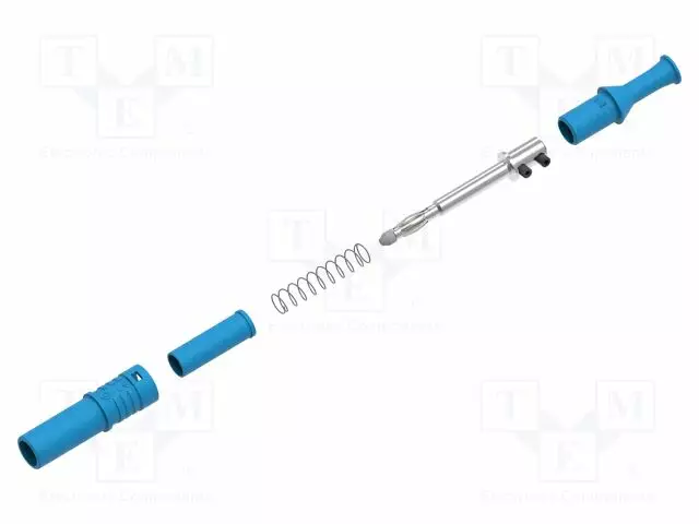 LABORATORY CONNECTOR: 4MM BANANA - PLUG - 36A - BLUE - INSULATED - Banaaniliittimet 4mm - PJP1061-BL - 1