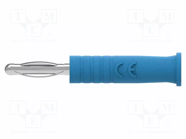 LABORATORY CONNECTOR: 2MM BANANA - PLUG - 10A - 30VAC - 60VDC - BLUE - Banaaniliittimet 2mm - PJP211-BL - 1