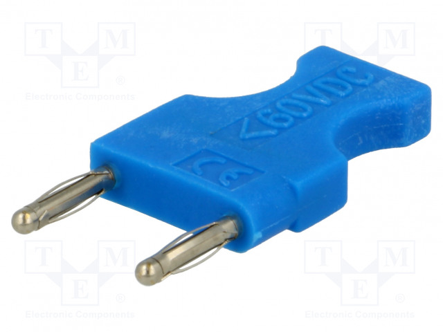 LABORATORY CONNECTOR: 2MM BANANA - ADAPTER - 30VAC - 60VDC - BLUE - Banaaniliittimet 2mm - PJP227-12-BL - 1