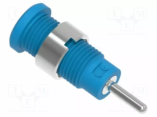 LABORATORY CONNECTOR: 2MM BANANA - SOCKET - BLUE - PLUG PIN 2MMX9MM - Banaanijatkoliittimet - PJP228-1-C-BL - 1