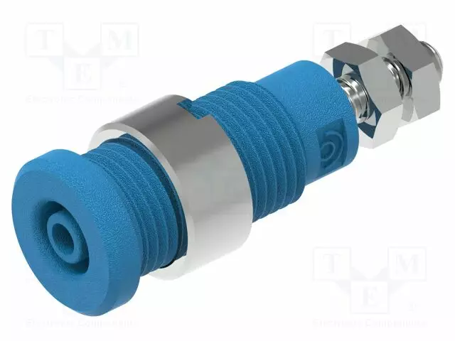 LABORATORY CONNECTOR: 2MM BANANA - SOCKET - BLUE - M3 SCREW - Banaanijatkoliittimet - PJP228-4-C-BL - 1