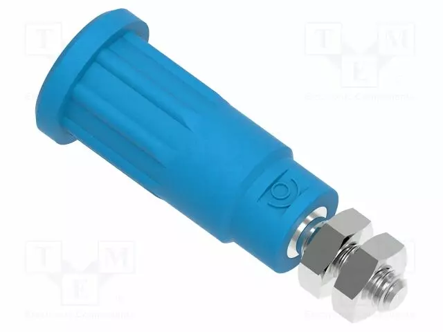 LABORATORY CONNECTOR: 2MM BANANA - SOCKET - 10A - 28.3MM - BLUE - M3 - Banaanijatkoliittimet - PJP229-4-BL - 1