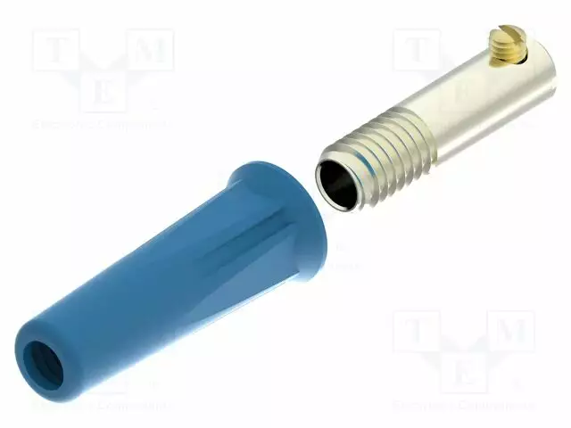 LABORATORY CONNECTOR: 4MM BANANA - SOCKET - 30VAC - 60VDC - 36A - BLUE - Banaanijatkoliittimet - PJP3030-C-BL - 1