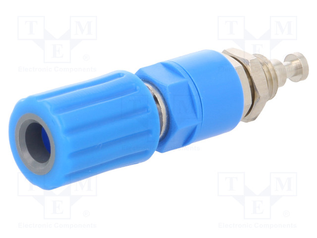 LABORATORY CONNECTOR: 4MM BANANA - SOCKET - 30VAC - 60VDC - 36A - BLUE - Banaanijatkoliittimet - PJP3250-I-BL - 1