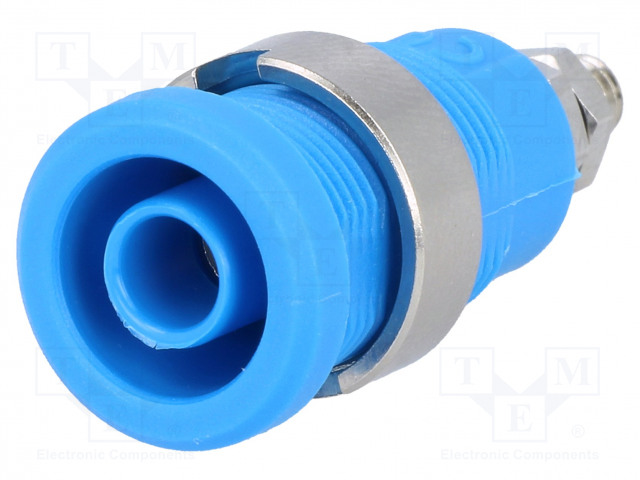LABORATORY CONNECTOR: 4MM BANANA - SOCKET - 1KV - 36A - BLUE - Banaanijatkoliittimet - PJP3265-I-BL - 1