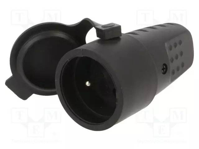 AC LIITIN-NAARAS - PISTORASIA - 2P+PE - 250VAC - 16A - MUSTA - AC liittimet ja rungot - PD.3157L - 1