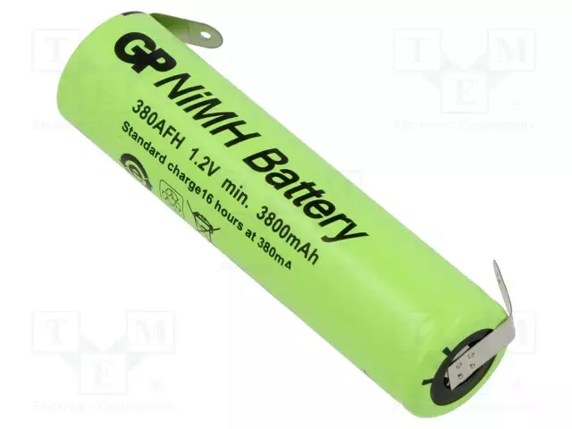 AKKU: NI-MH - 7/5A - 1,2V - 3800MAH - JUOTOSLEVYT - Ø17,5X67MM - 380MA - Akut - ACCU-380AFH-BL - 1
