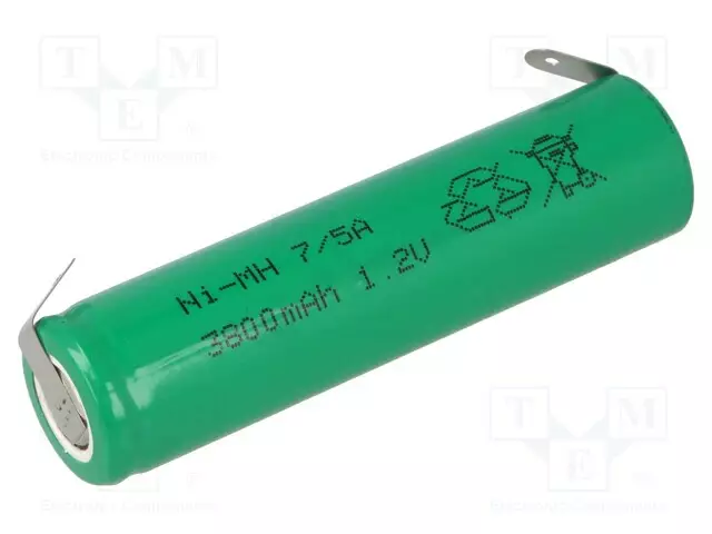 AKKU: NI-MH - 7/5A,7/5R23 - 1,2V - 3800MAH - JUOTOSLEVYT - Ø16,6X68MM - Akut - ACCU-75A-3800-BL - 1
