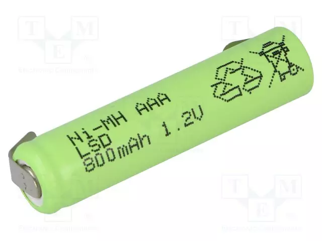 AKKU: NI-MH - AAA,R3 - 1,2V - 800MAH - JUOTOSLEVYT - Ø10,1X46MM - 1KPL - Akut - ACCU-AAA800JJJ-BL - 1