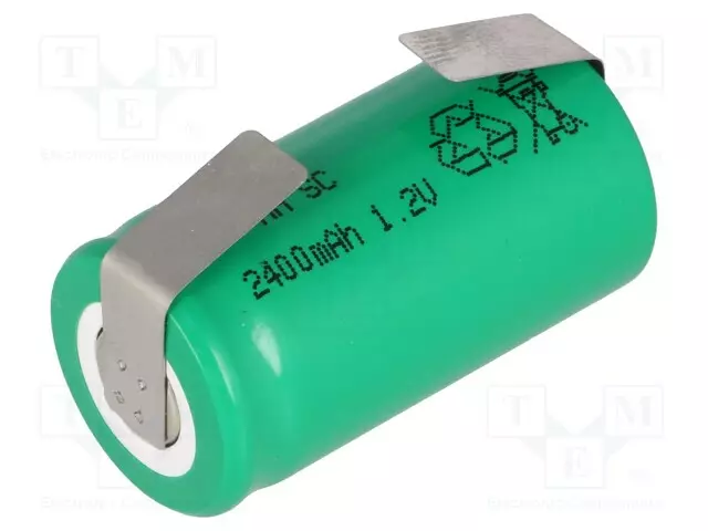 AKKU: NI-MH - SUBC - 1,2V - 2400MAH - JUOTOSLEVYT - Ø22X44MM - 1KPL - Akut - ACCU-J-SC2400-BL - 1