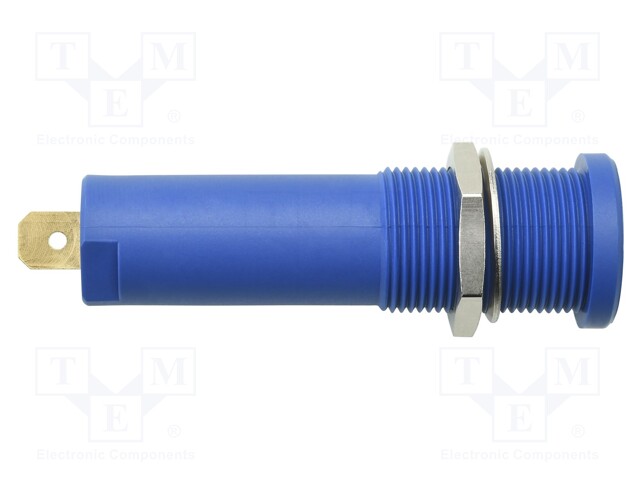 LABORATORY CONNECTOR: 4MM BANANA - SOCKET - 6000V - 16A - BLUE - Banaanijatkoliittimet - HSEB3125LAU-BL - 1