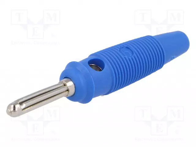 LABORATORY CONNECTOR: 4MM BANANA - PLUG - 16A - 60VDC - BLUE - 3MOHM - Banaaniliittimet 4mm - BUELA20KBL - 1