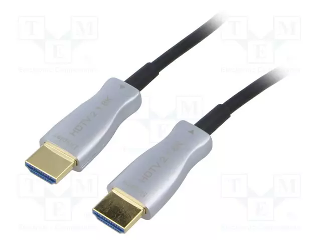 KAAPELI - HDMI-PISTOKE,MOLEMMIN PUOLIN - HDMI 2.1,OPTINEN - 5M - HDMI, DVI, DisplayPort johdot - AK-HD-50L - 1