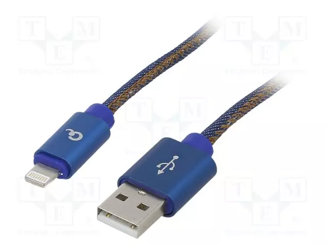 KAAPELI - CABLEXPERT - USB 2.0 - KULLATTU - 1M - SININEN - 480MBPS - USB kaapelit ja adapterit - CC-USB2J-AMLM-1BL - 1